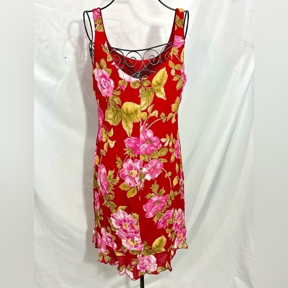 Vintage Andrea Polizzi for Rex Lester floral red mini dress size 6 - Picture 5 of 10